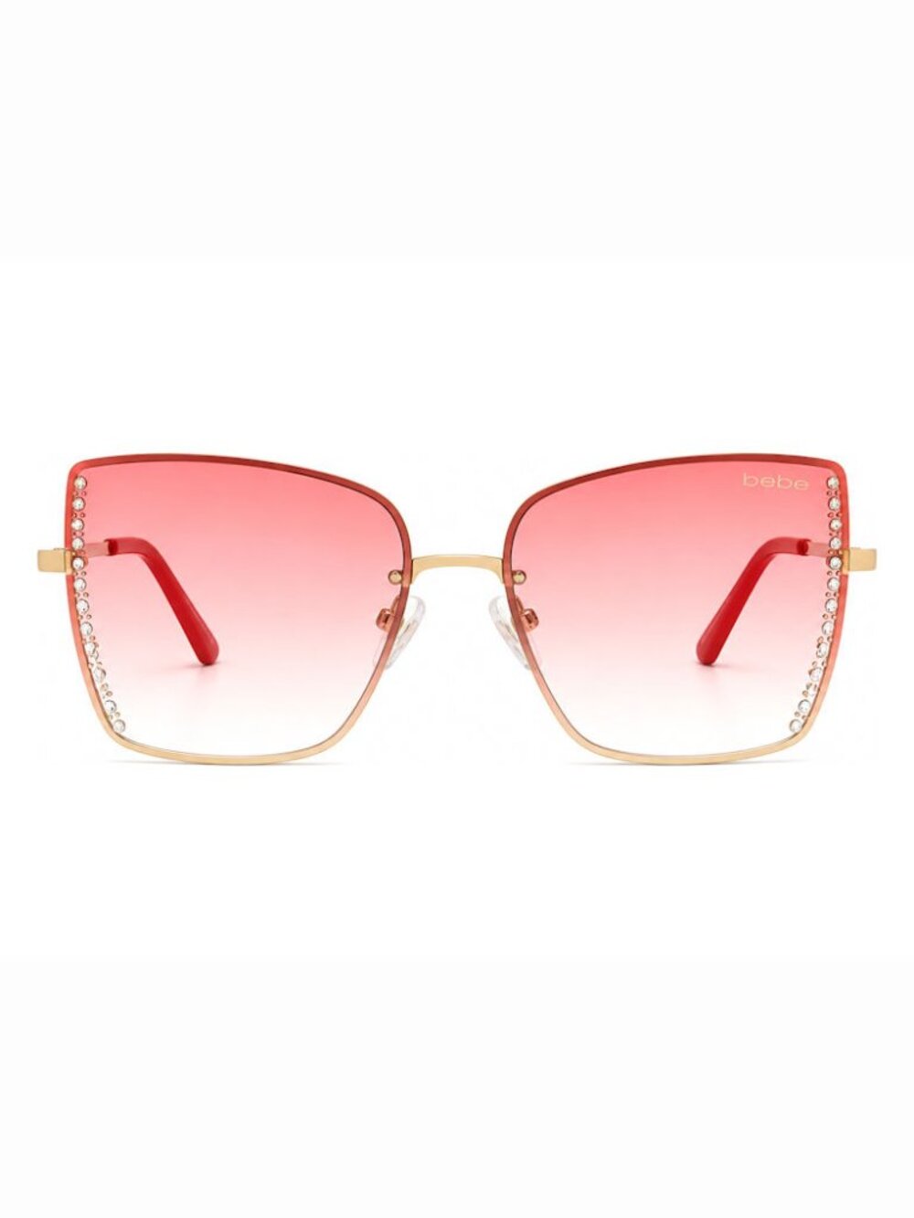 BEBE BBOP-1032CE-717 Women's Light Gold Frame/Pink Gradient Lenses Sunglasses